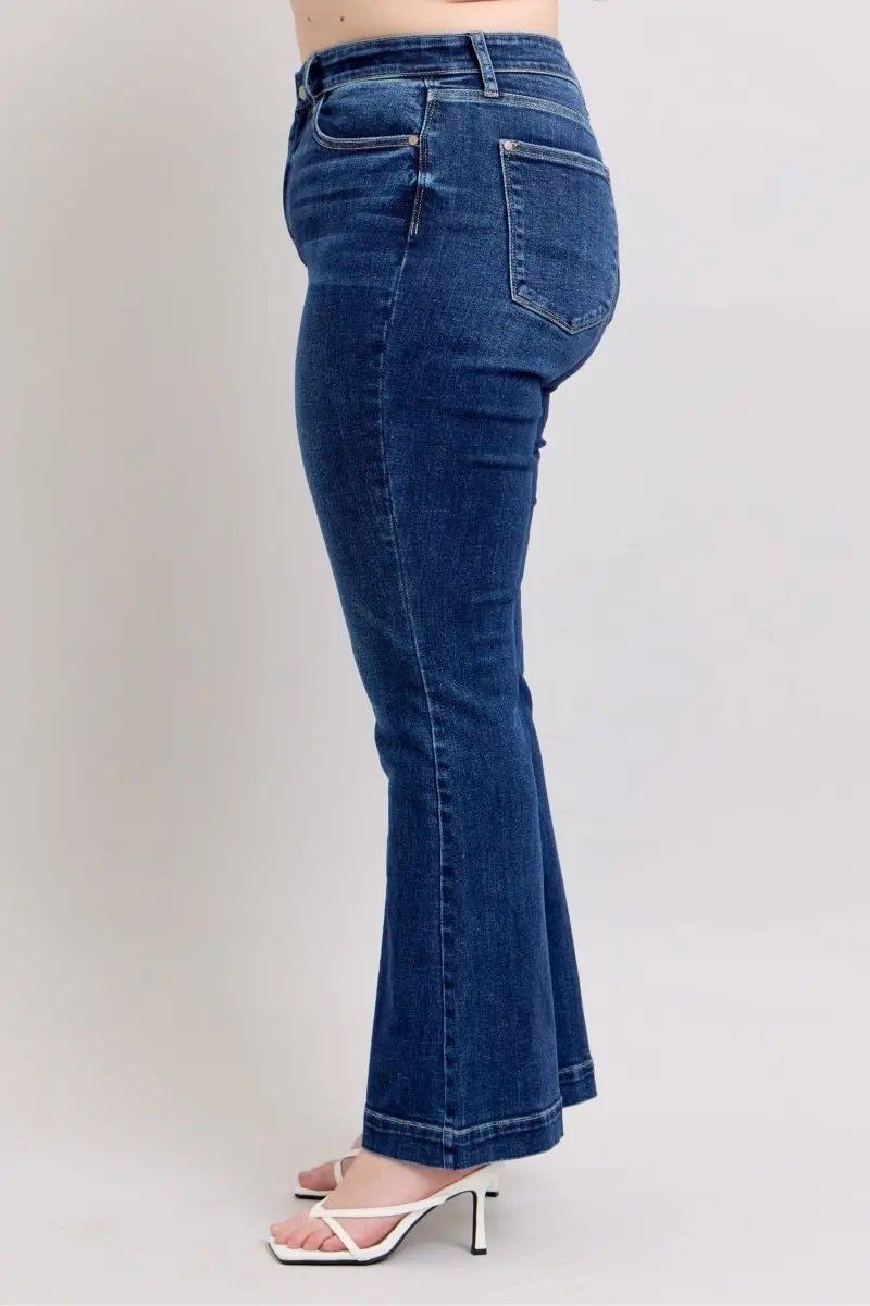 Judy Blue Full Size High Rise Flare Jeans with Pockets Plus Size - Love Salve